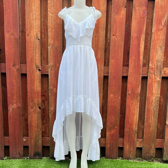 Guess White High Low Sundress with Cap Sleeves Size S - Picture 1 of 12
